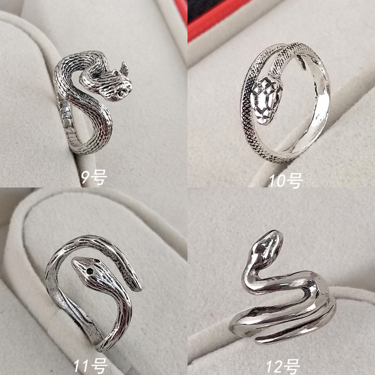 9 snake-shaped rings, priced at 3.8 each. Fashionable Korean-style trendy ring, suitable for both men and women Specification image