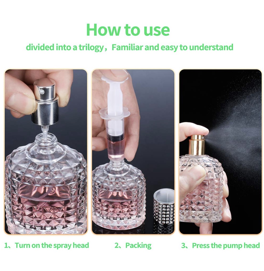 香水瓶/玻璃瓶/香水盖子喷头白底实物图