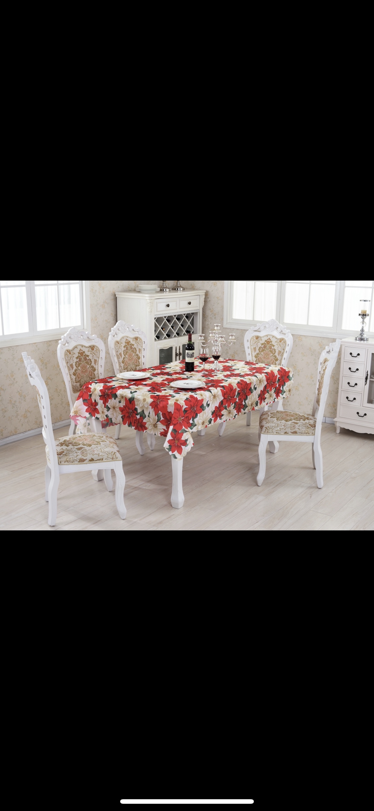 Christmas printed tablecloth details Picture