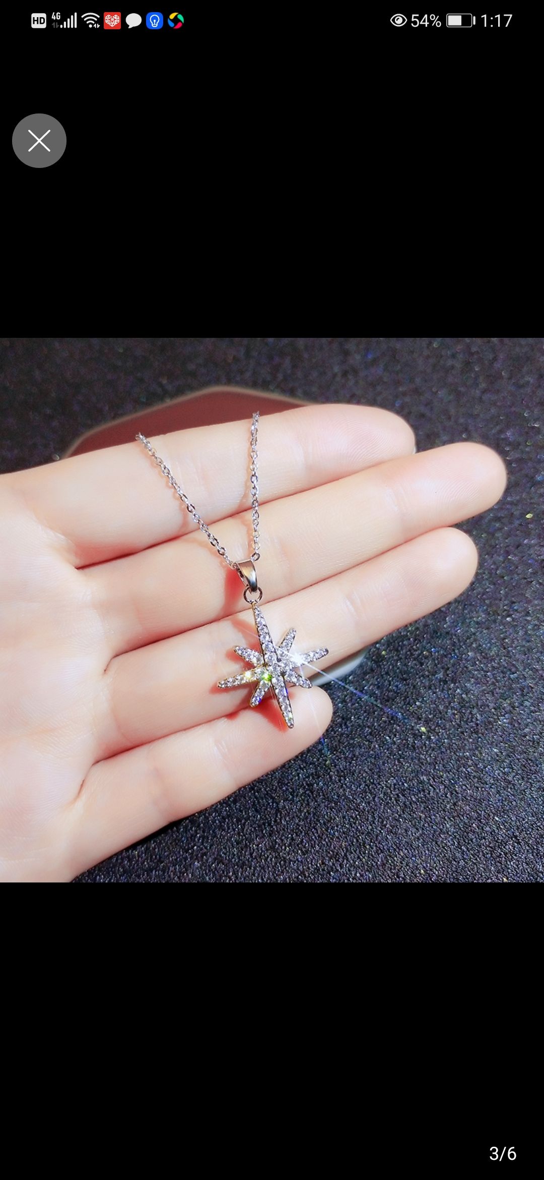 2022年新款潮项链女设计感六芒星吊坠简约轻奢小众百搭锁骨链配饰