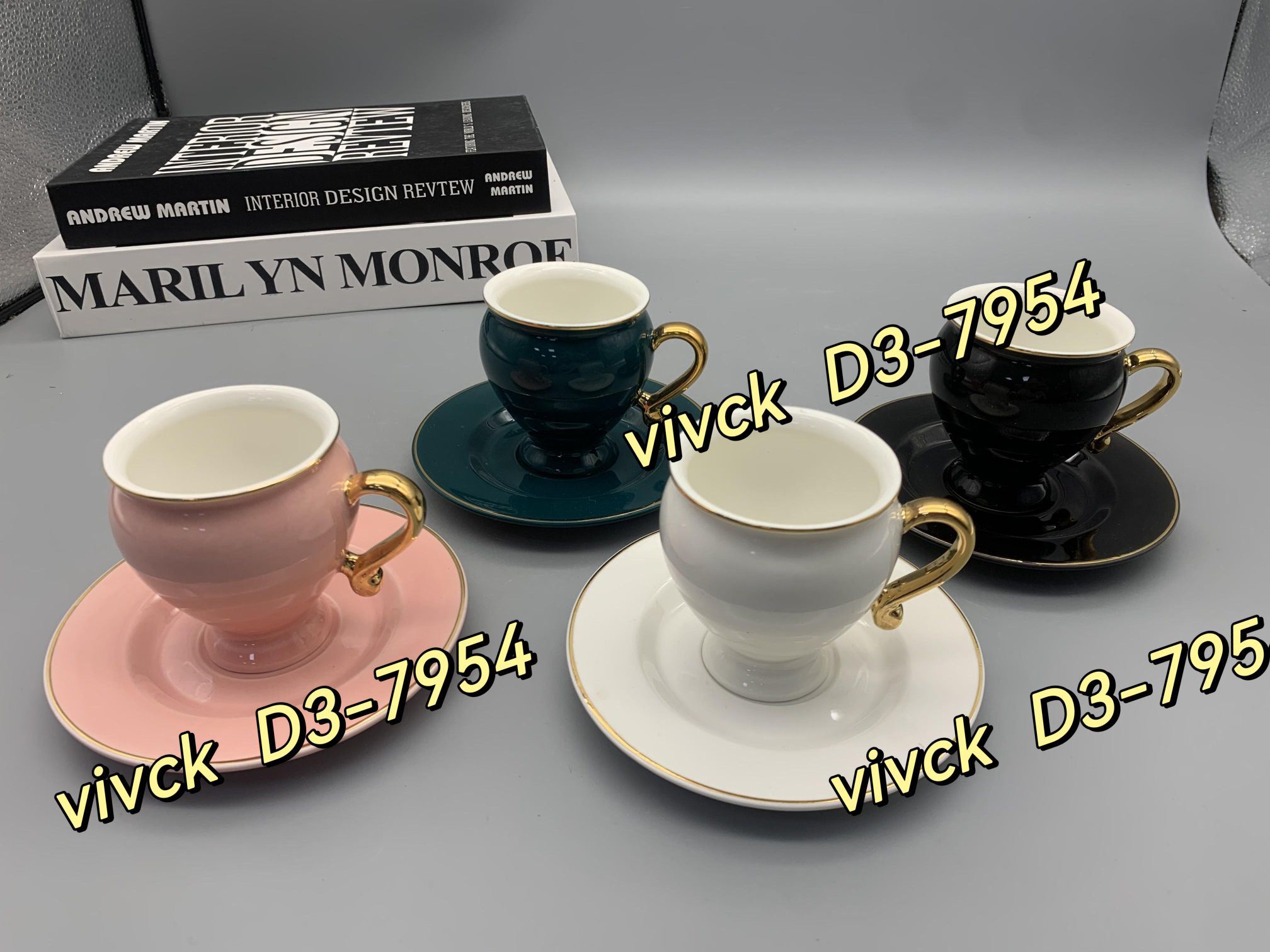 方圆陶瓷镀金咖啡杯蝶北欧咖啡杯碟FTR5423334详情图6
