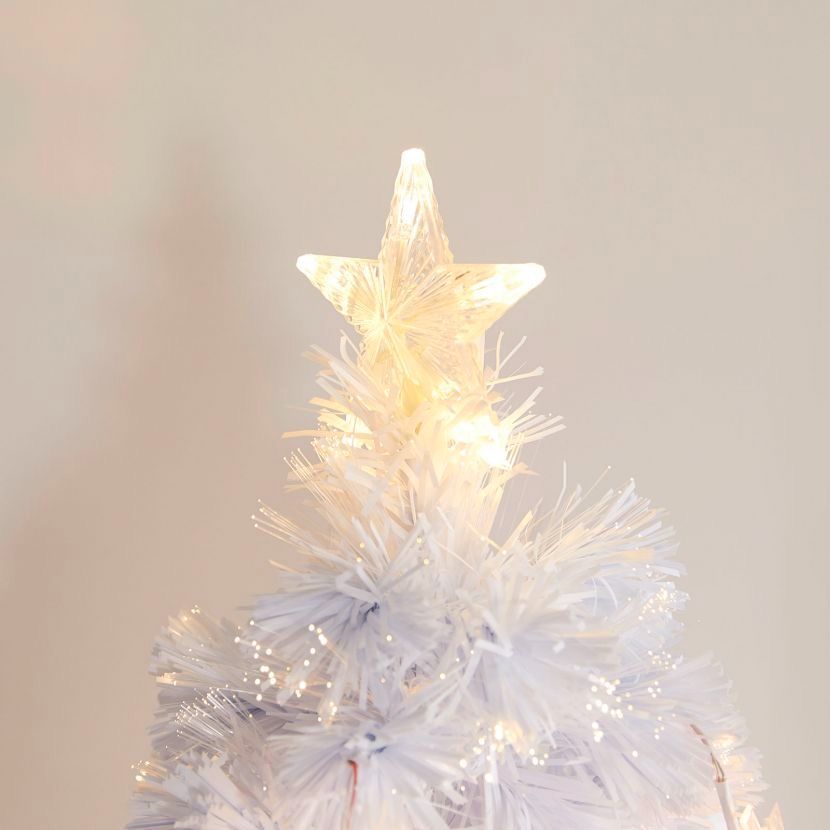 亚马逊热销1.2M（4FT）圣诞新款夹子DIY暖光白色圣诞光纤树圣诞酒店橱窗装饰详情图2
