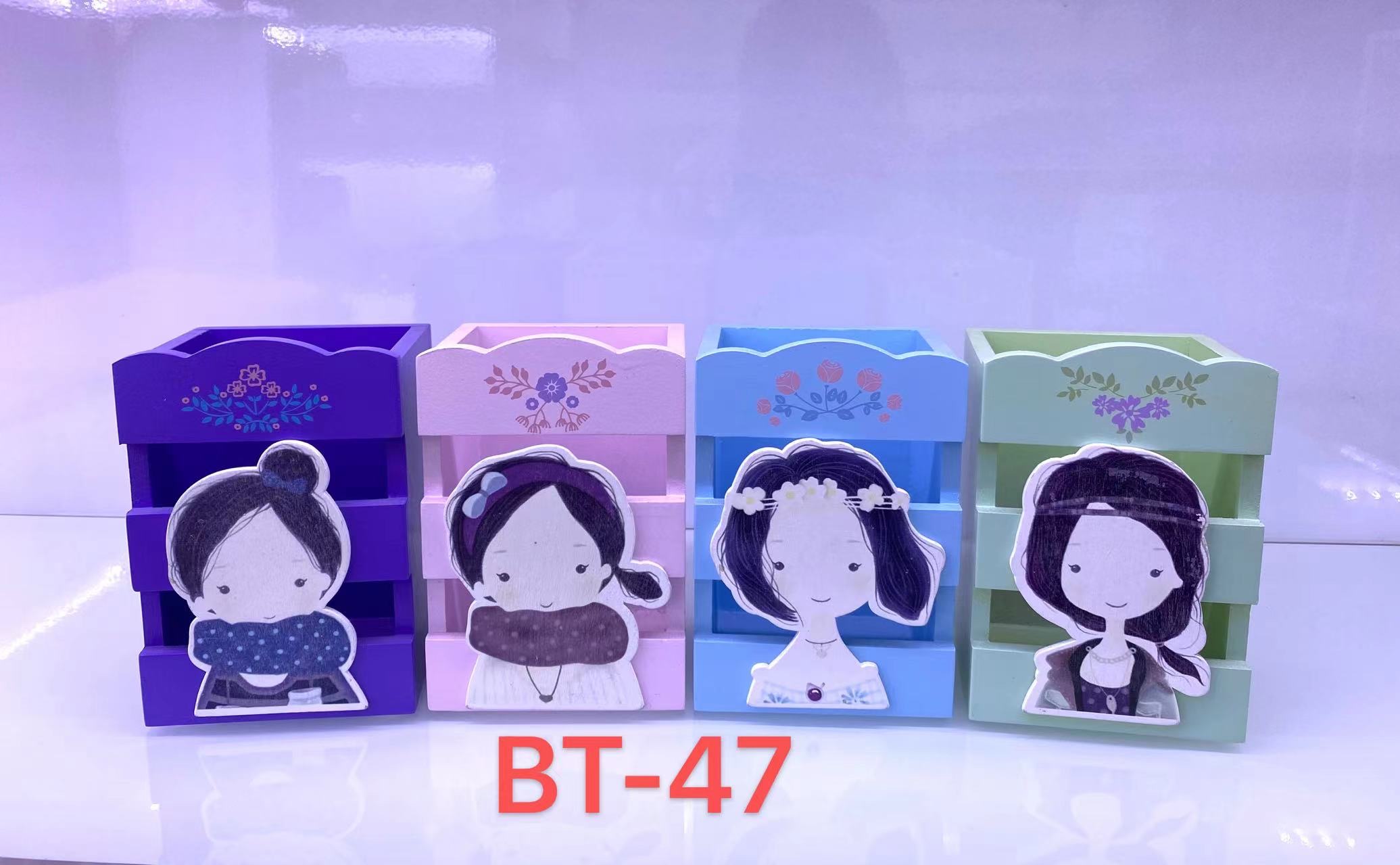 BT-简约现代实木笔筒定制办公室桌面整理中式古风学生礼品竹笔筒