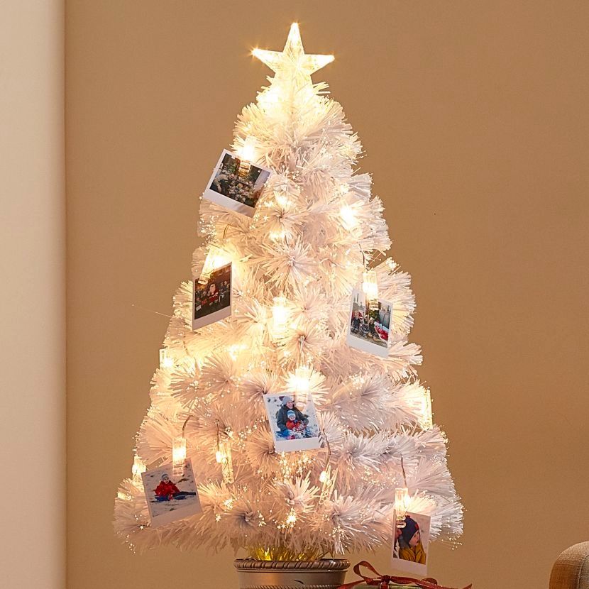 亚马逊热销1.2M（4FT）圣诞新款夹子DIY暖光白色圣诞光纤树圣诞酒店橱窗装饰详情图3