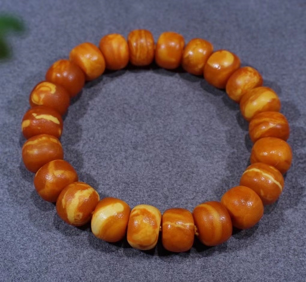 老蜜蜡扁珠手串