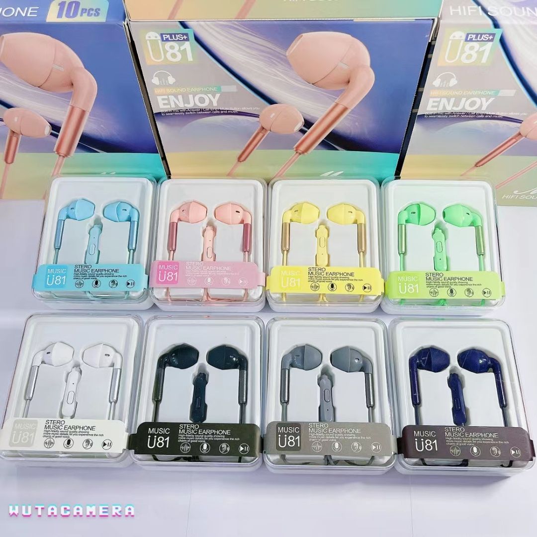 Sogo brand headphones, U81 headphones, earplugs, ear labels, headphones with labels, mobile phone headphones, wired headphones, ear cables