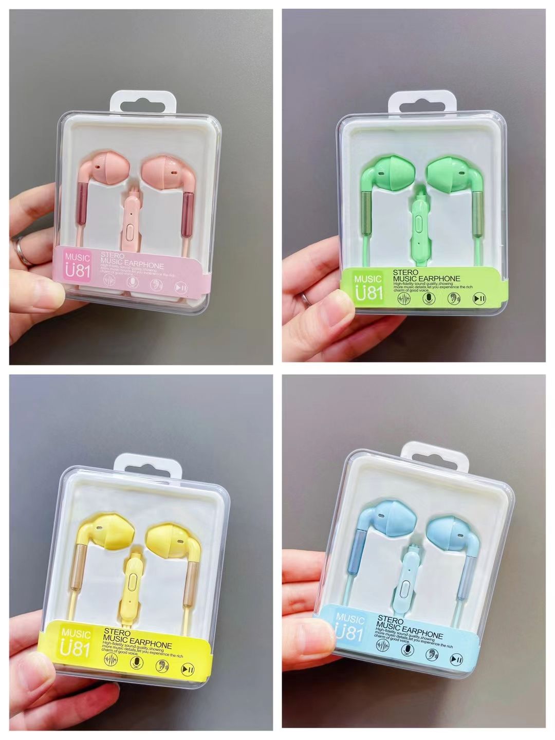 Sogo brand headphones, U81 headphones, earplugs, ear labels, headphones with labels, mobile phone headphones, wired headphones, ear cables Specification image