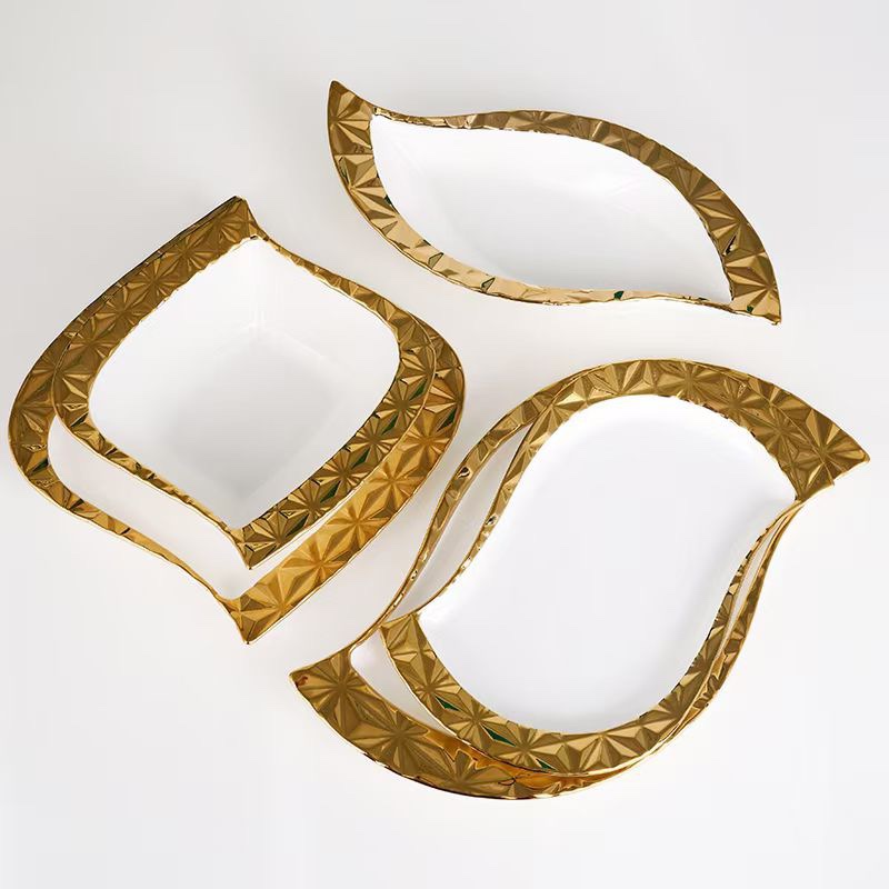 Yongsheng Ceramics YS. Electroplated ceramic Tableware set details Picture