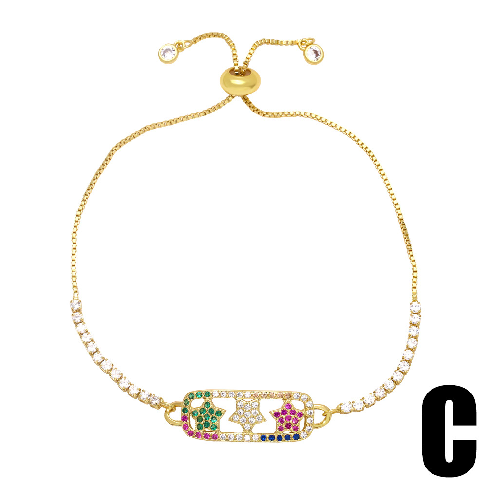Simple zircon bracelet for women, a popular European and American fashion, versatile colored diamond rainbow star butterfly bracelet jewelry Application Scenario