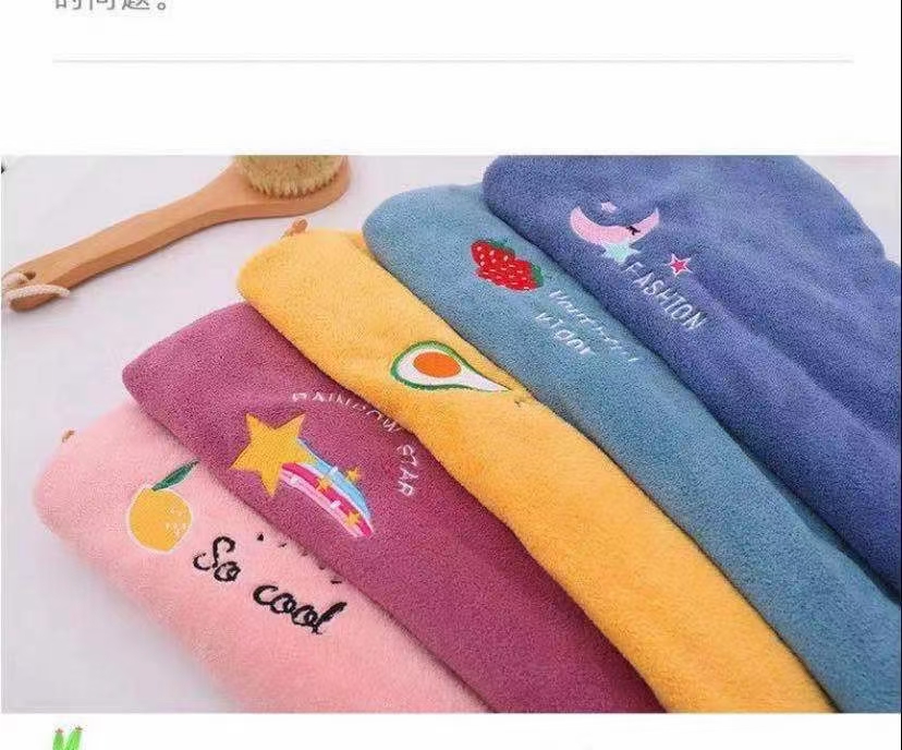 Yiwu buena carga flotando yang agua absorbente cabello seco sombrero bordado cabello seco sombrero details Picture