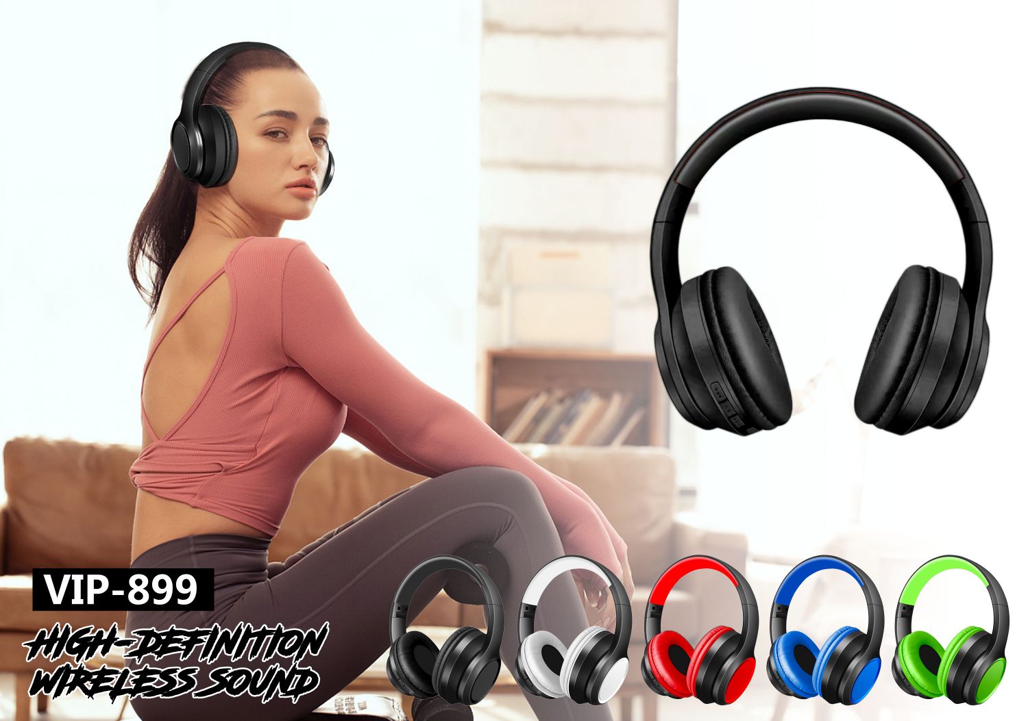 Sogo brand headphones, wireless Bluetooth headphones, Bluetooth headphones with labels detail image 4