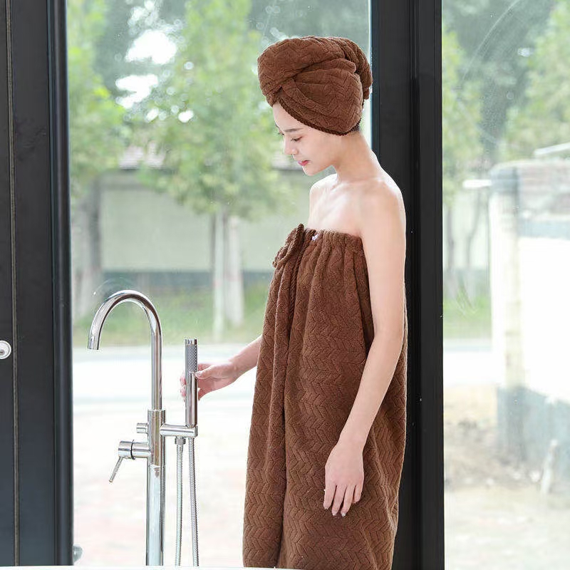 Yiwu quality bath skirts: Coral fleece absorbent bath skirts details Picture