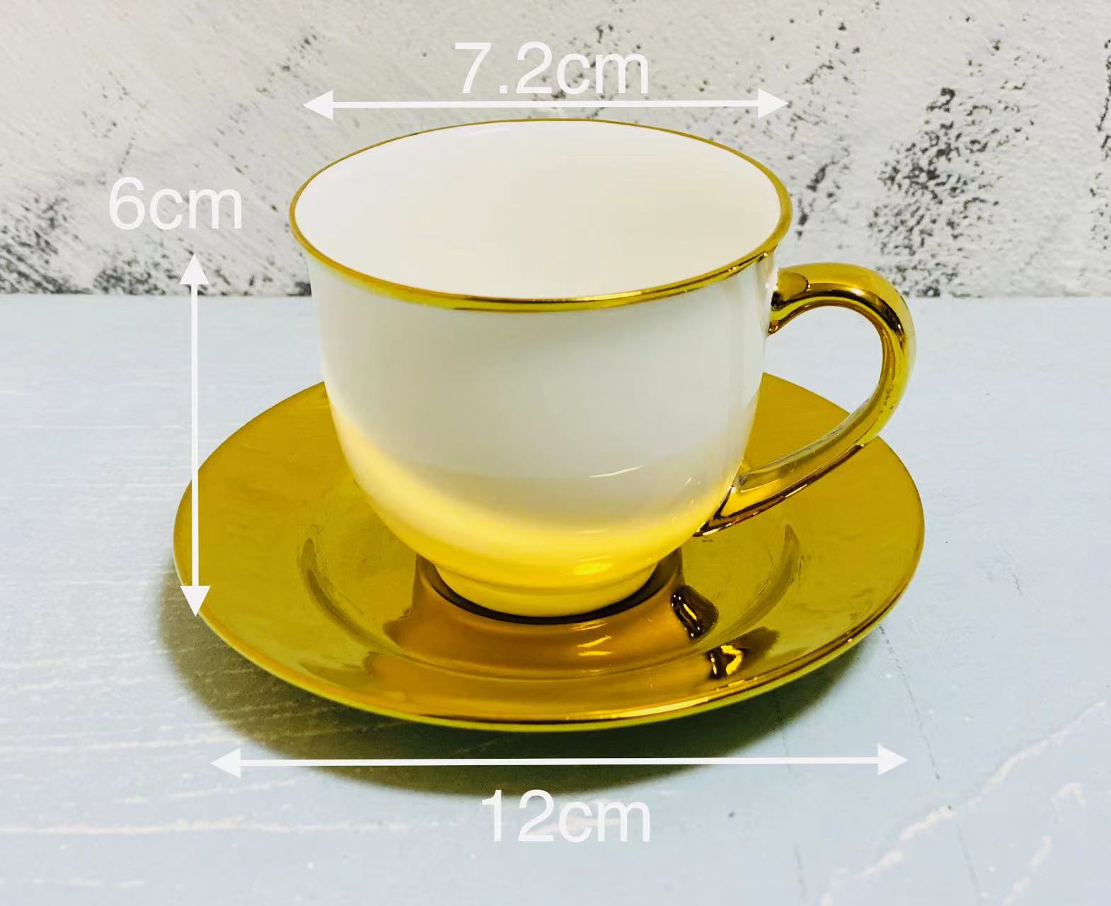 方圆陶瓷咖啡水具镀金北欧风格咖啡杯蝶FY767834详情图8