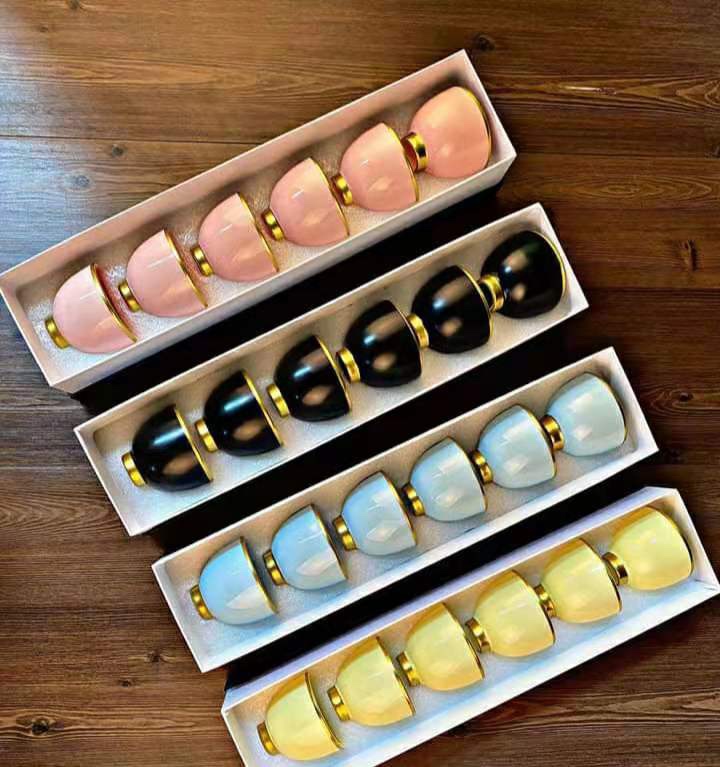 Simple macaron-colored home ceramic cups, living room breakfast water cups, fresh mugs, six sets, Yongsheng Ceramics YS