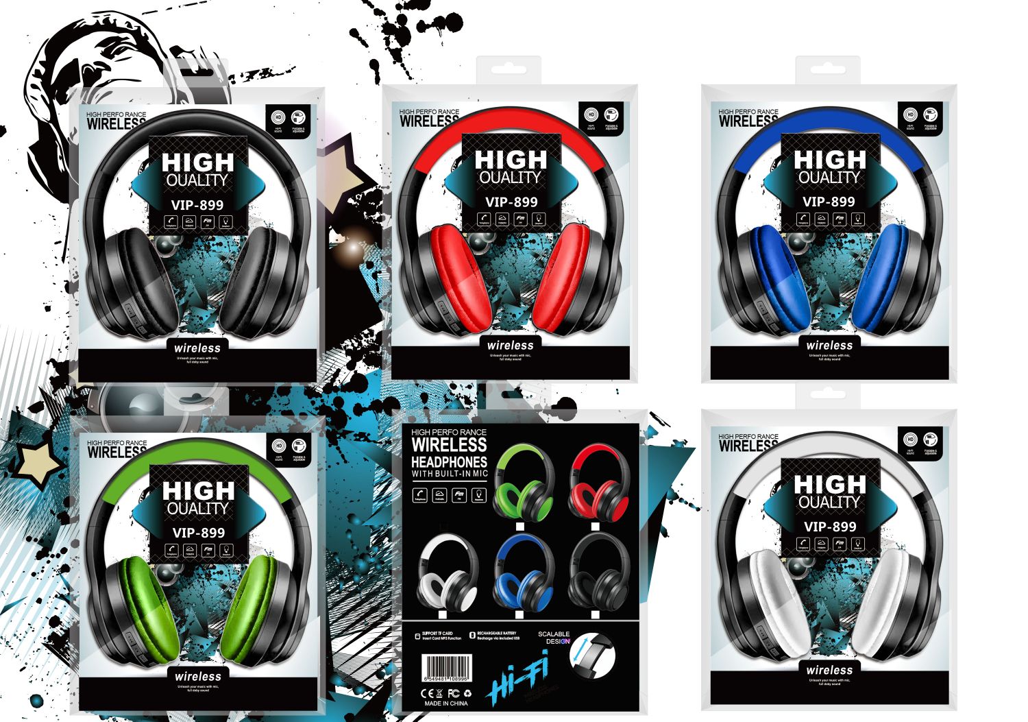 Sogo brand headphones, wireless Bluetooth headphones, Bluetooth headphones with labels detail image 3