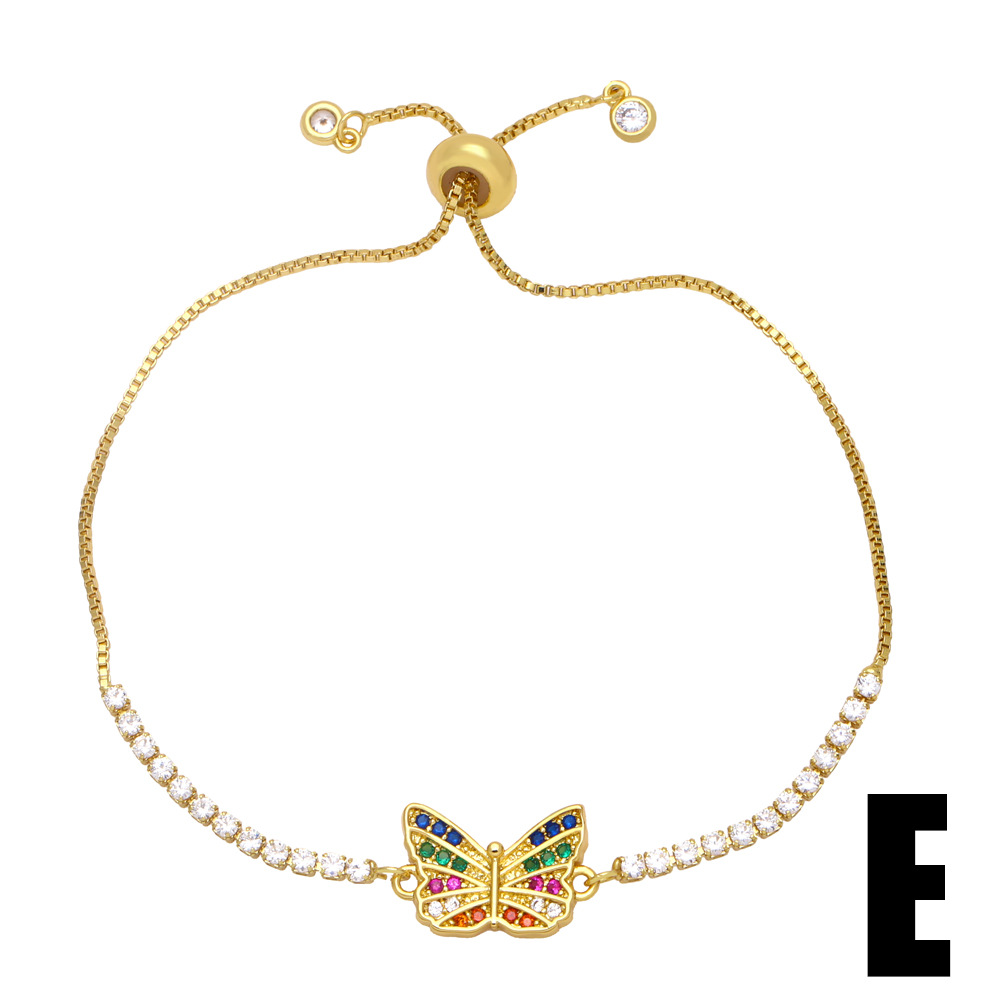 Simple zircon bracelet for women, a popular European and American fashion, versatile colored diamond rainbow star butterfly bracelet jewelry detail image 6