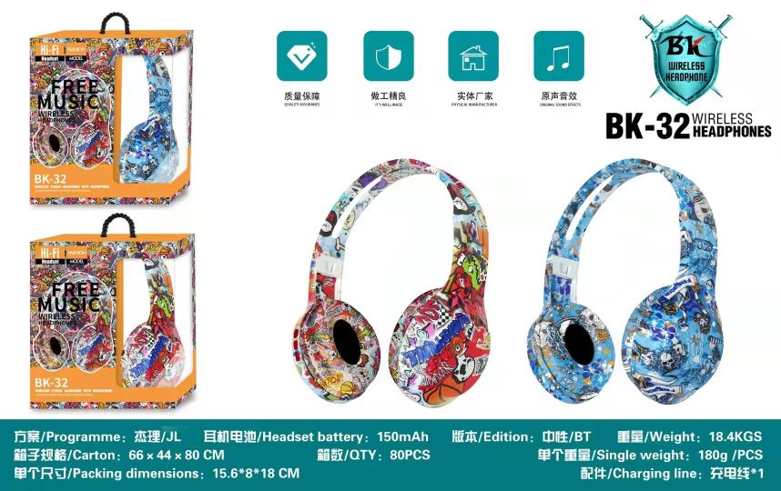 Marca sogo auriculares, camuflaje inalámbricos auriculares bluetooth, auriculares bluetooth en la cabeza, marca auriculares bluetooth BK-32