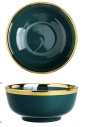 Nordic style dark green ceramic plates, bowls and tableware Specification image
