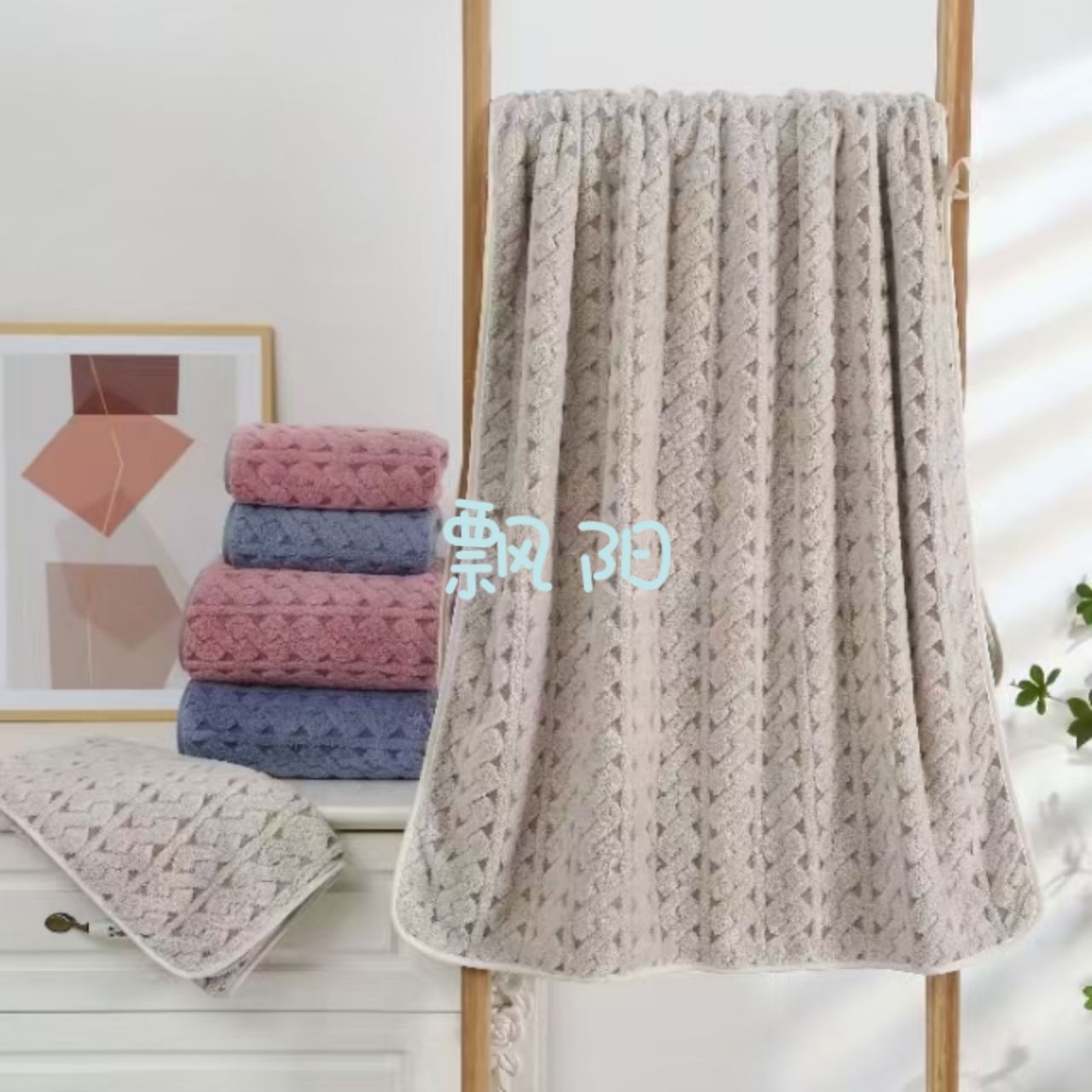 Yiwu buena carga flotando yang absorbente coral fleather jacquard toalla de baño Application Scenario
