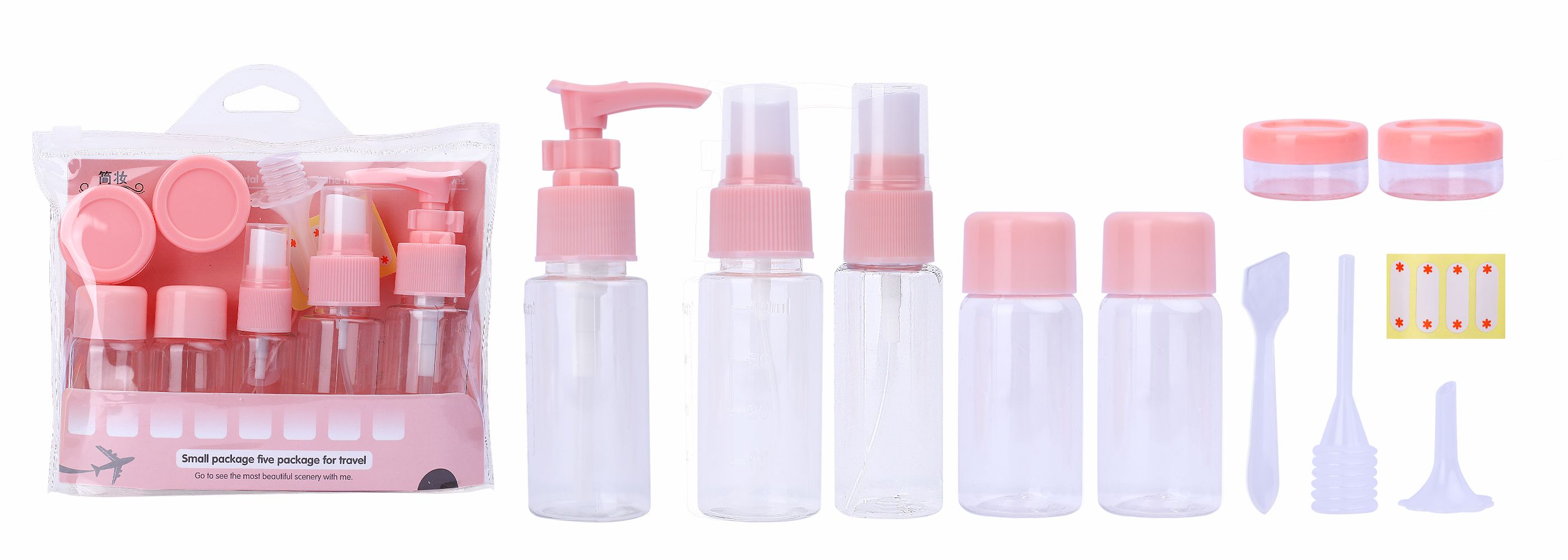 831 Customized Travel Bottle set, ten-piece set, spray bottle, pressure bottle, round bottle, portable, portioning bottle, emulsion portioning, disinfectant portioning bottle detail image 7