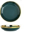 Nordic style dark green ceramic plates, bowls and tableware details Picture