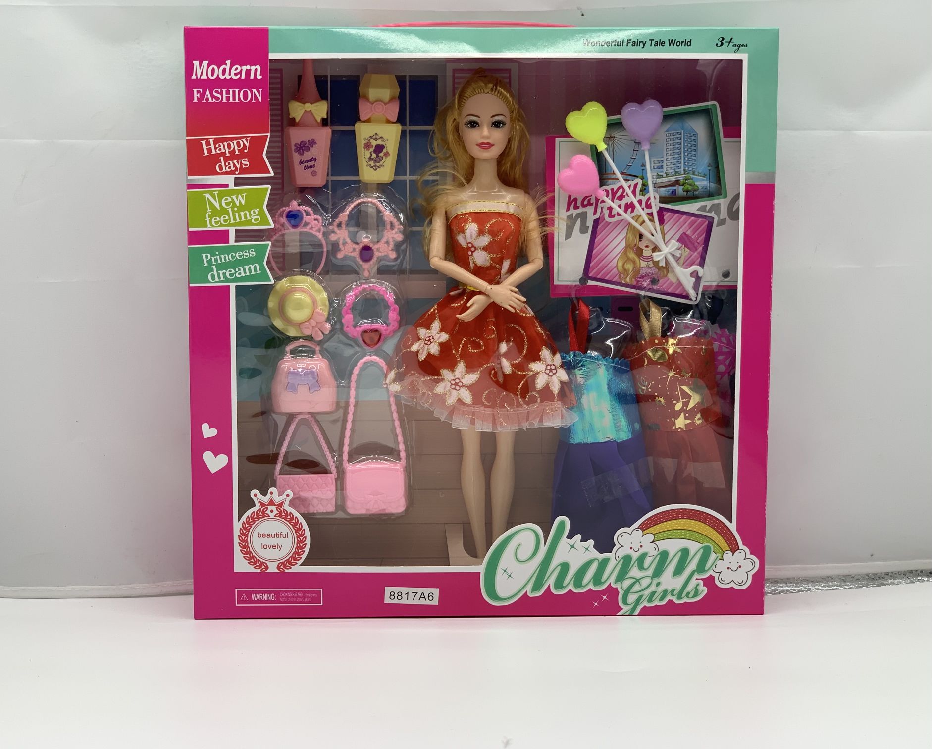 8817A6盒装混色里面带配件衣服芭比娃娃良栋玩具可以分开包装