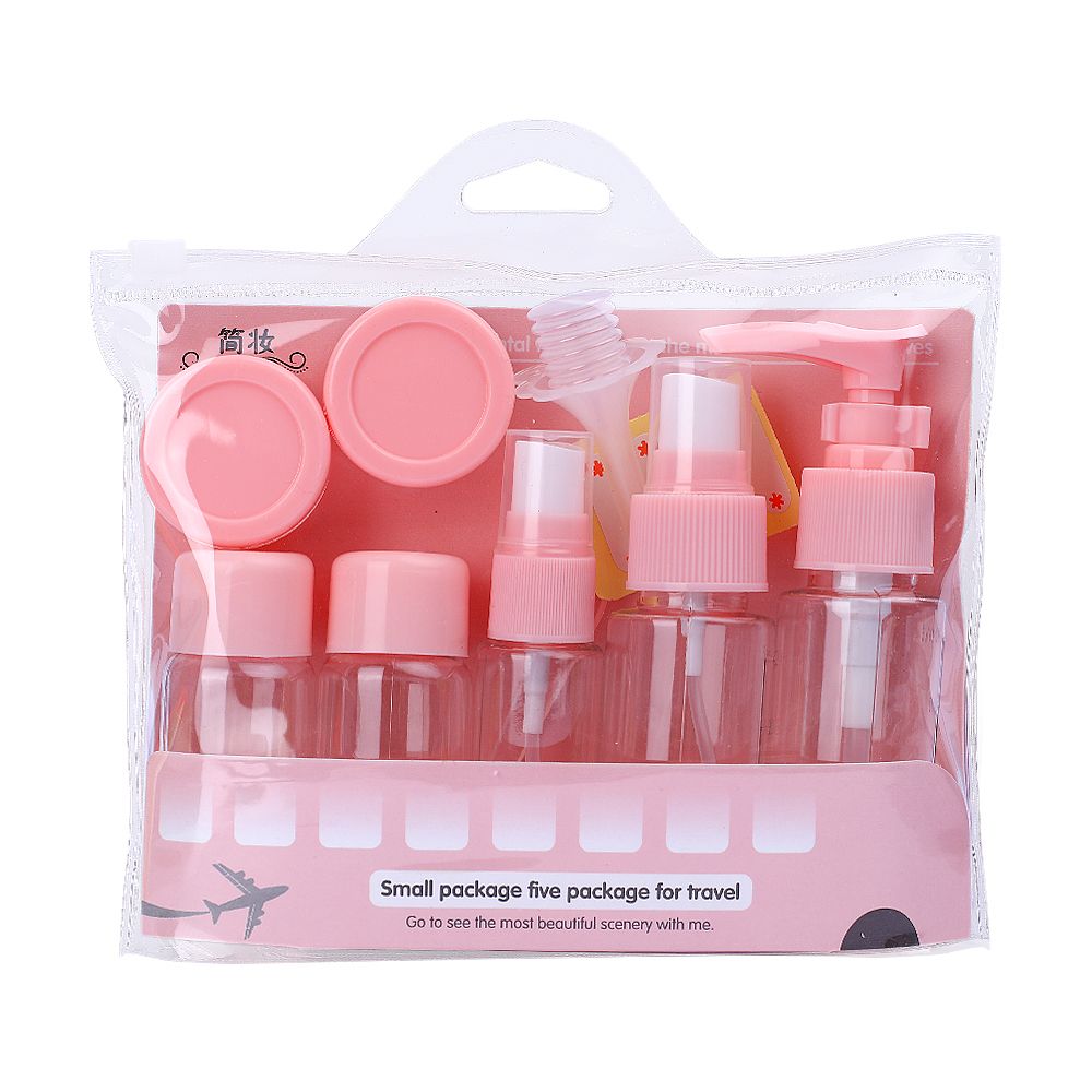 831 Customized Travel Bottle set, ten-piece set, spray bottle, pressure bottle, round bottle, portable, portioning bottle, emulsion portioning, disinfectant portioning bottle