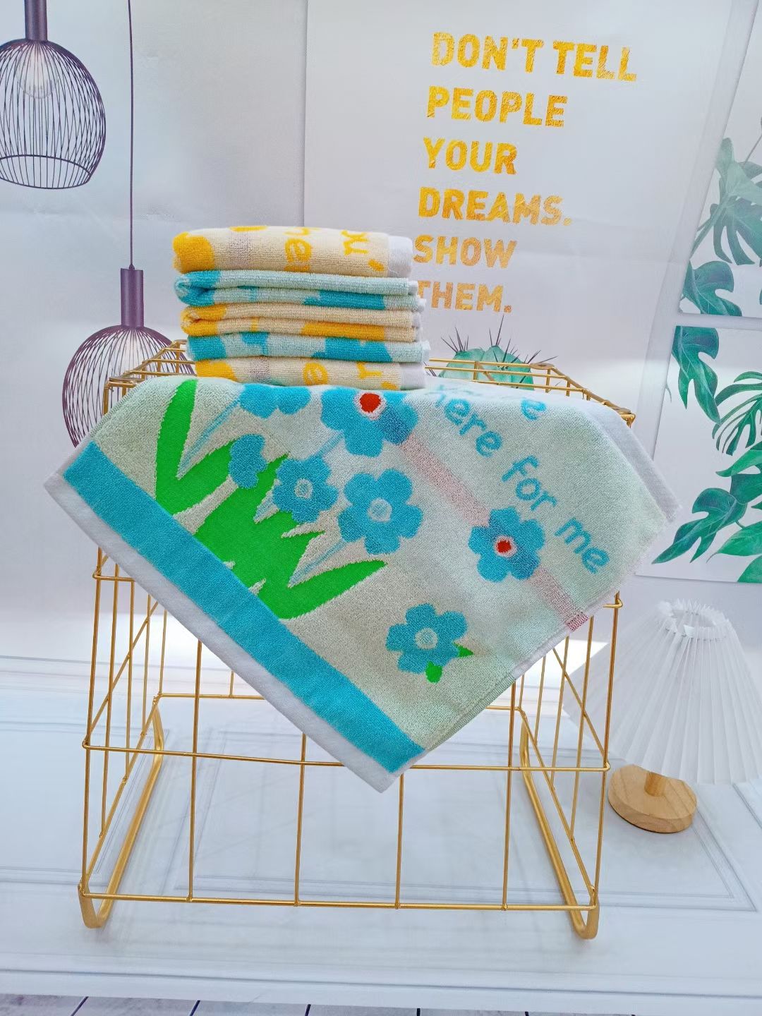 Yiwu buena carga flotando yang absorbente algodón pequeña flor cuadrado toalla de jardín de infantes Specification image