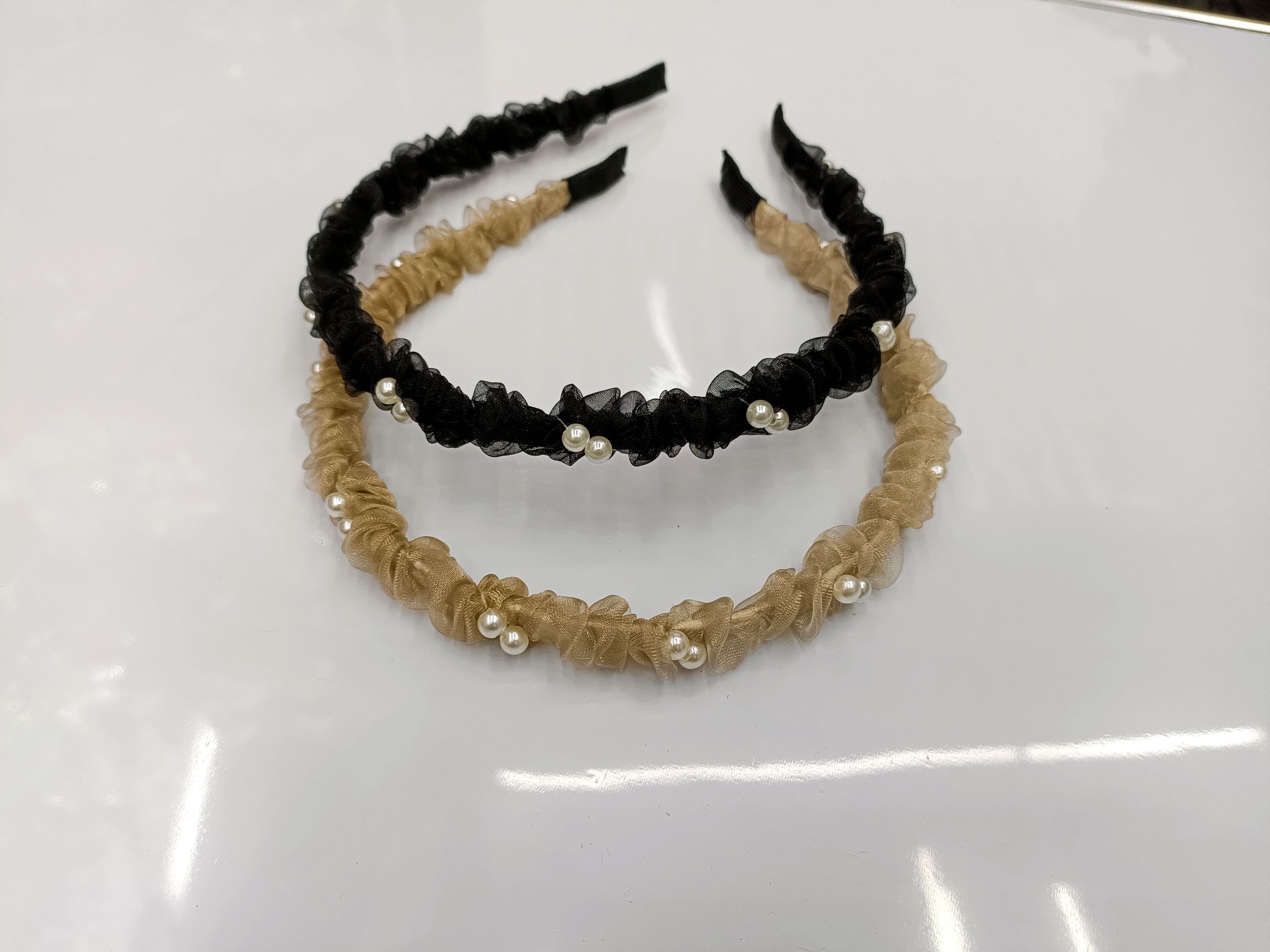 Organza Bead Bead Head Hoop full figure