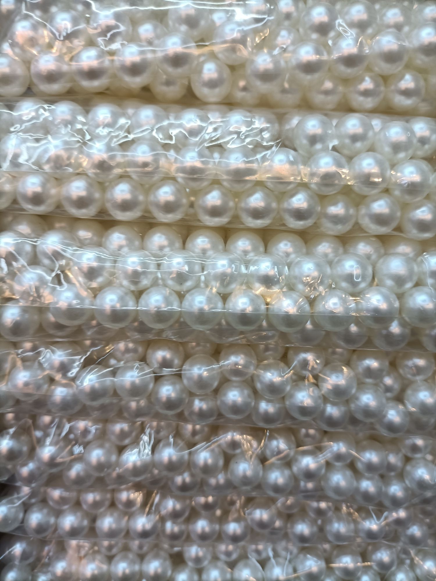 Janti 12, hole-free, off-white imitation pearl round beads, 50 jin each piece 01