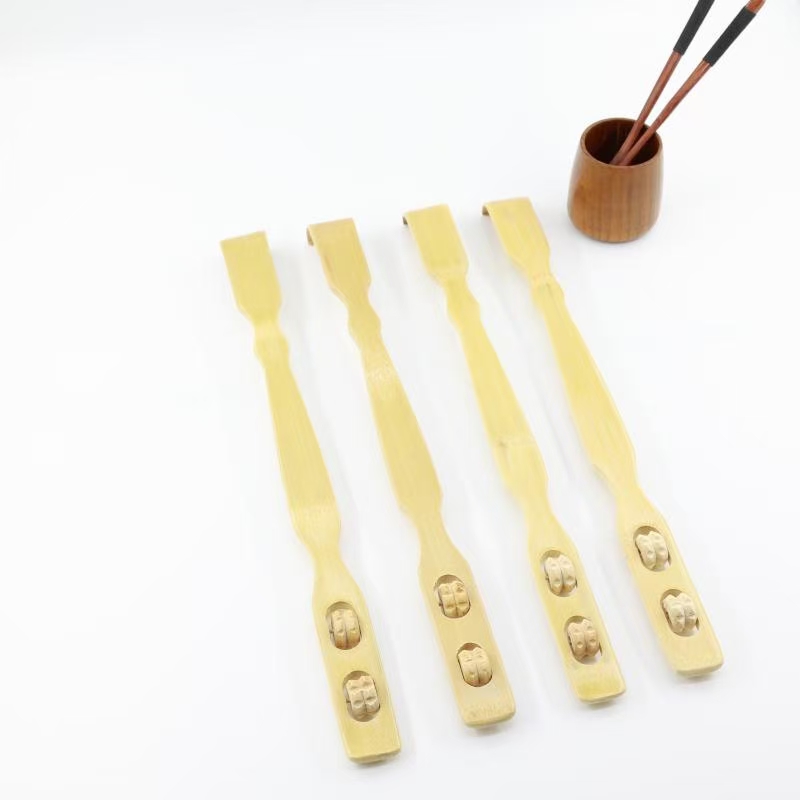 

1#竹竹制双齿不求人，产品尺寸46*3.5*0.6cm，一箱300个，10个一扎详情图4