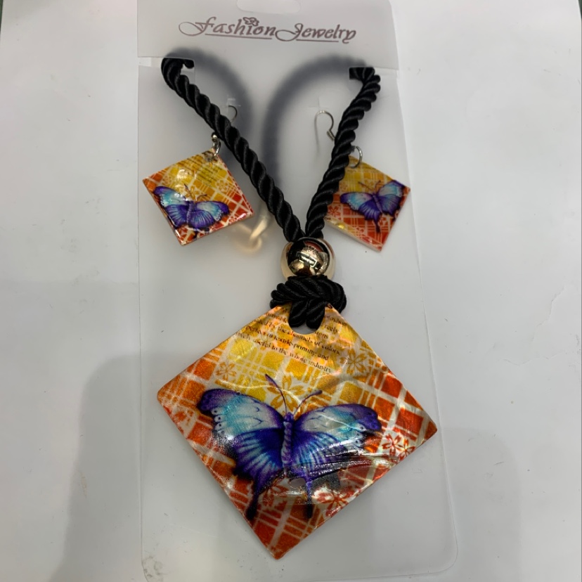 贝壳方形项链+耳环尚美饰品02