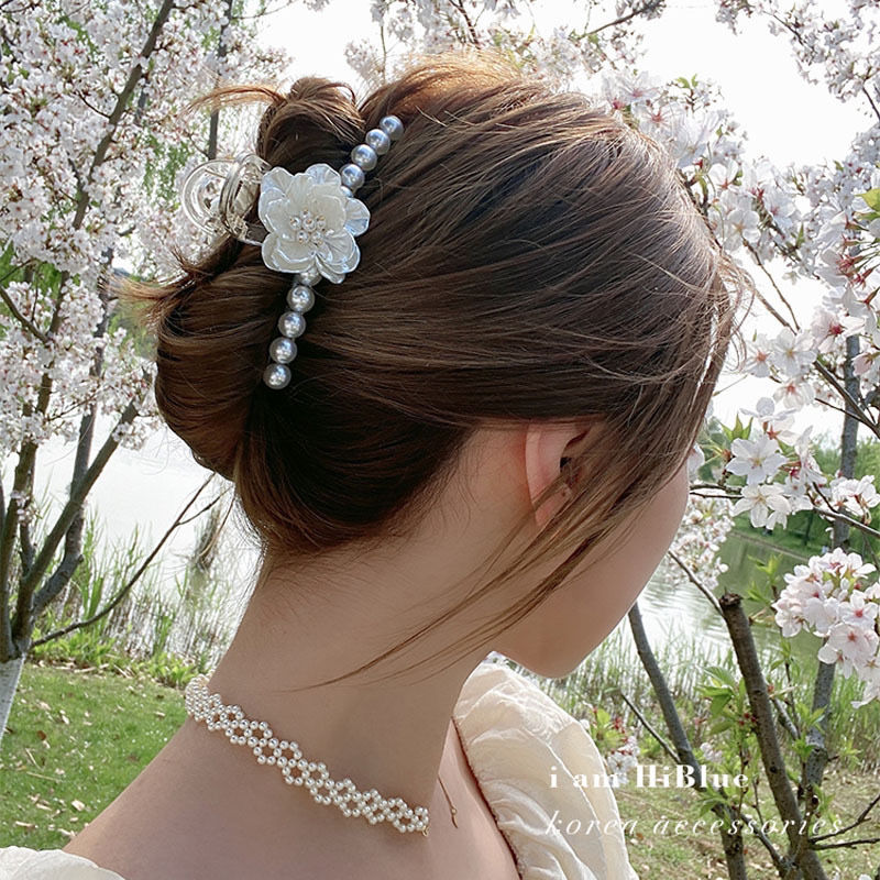 国潮/BB夹点钻/刘海小抓夹带/刺绣/毛巾圈白底实物图