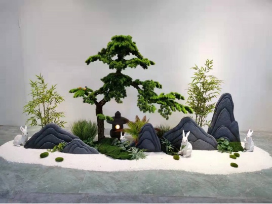 The garden landscaping series of artificial rockeries and bonsai are booming details Picture