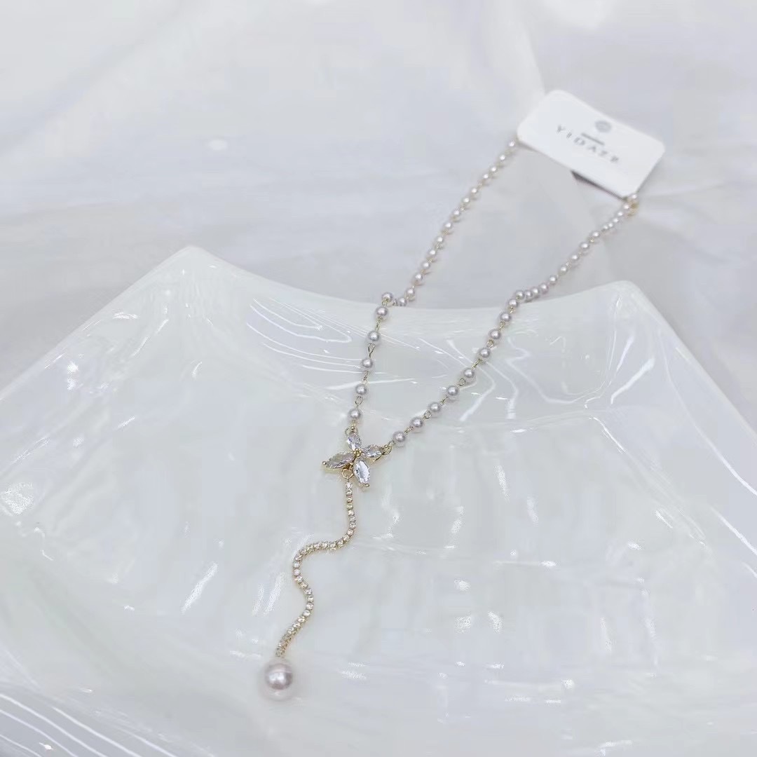 Freshwater pearl personalized necklace in stainless steel style 1 Specification image