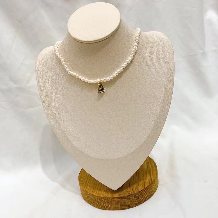 Freshwater pearl personalized necklace in stainless steel style 3