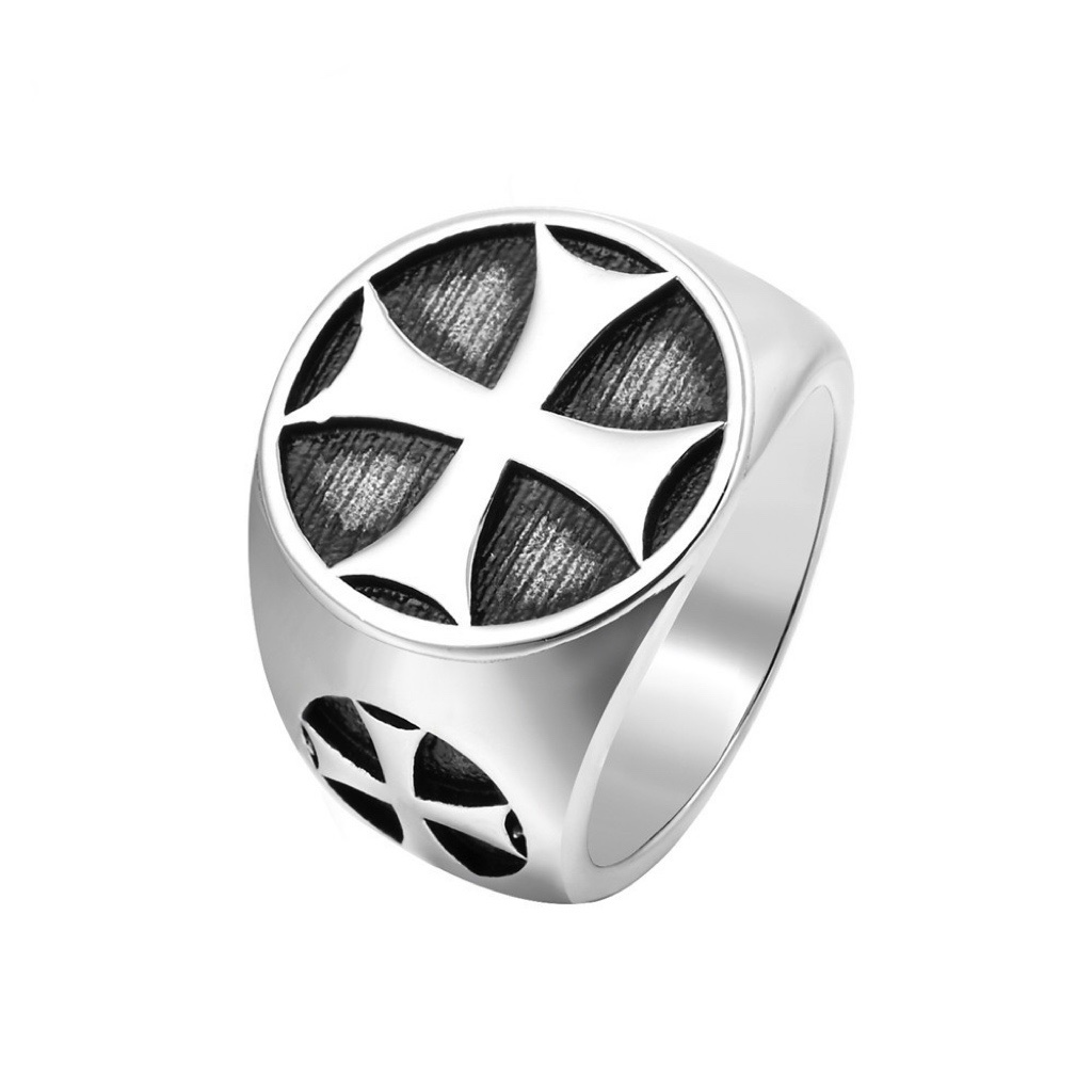 Stainless steel cross ring for men, titanium steel jewelry