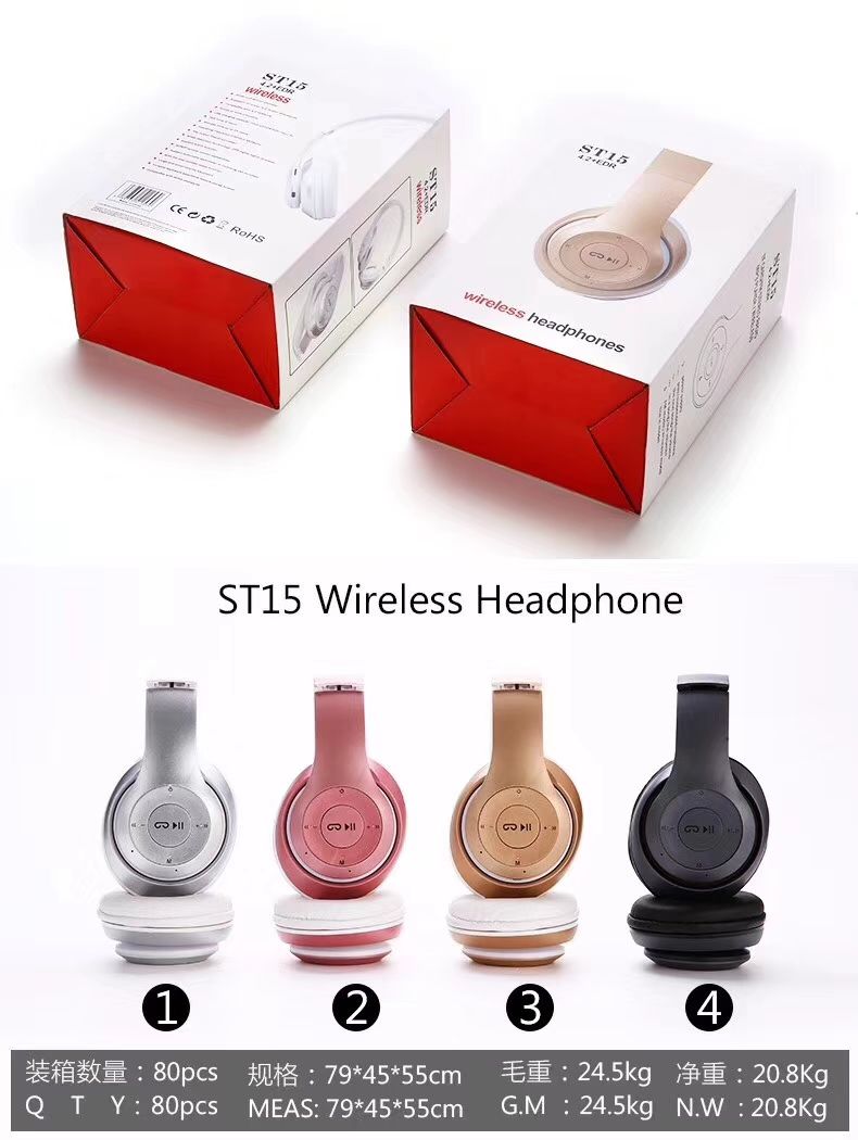 Sogo brand headphones, over-ear wireless Bluetooth headphones, ST-15 Classic Edition