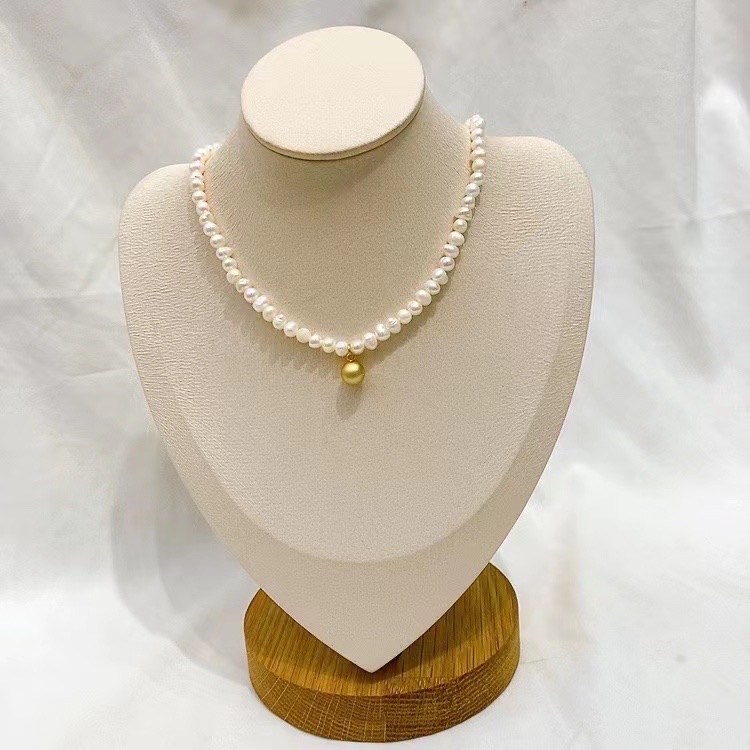 Freshwater pearl personalized necklace in stainless steel style 2 Specification image