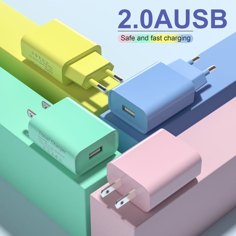 Macaron single USB QC3.0 teléfono cargador rápido 5V2A adaptador de carga de viaje
