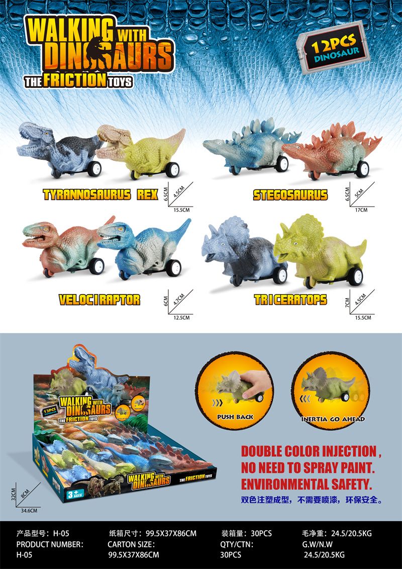 Inertial simulation dinosaur (two-color injection molding of dinosaur)