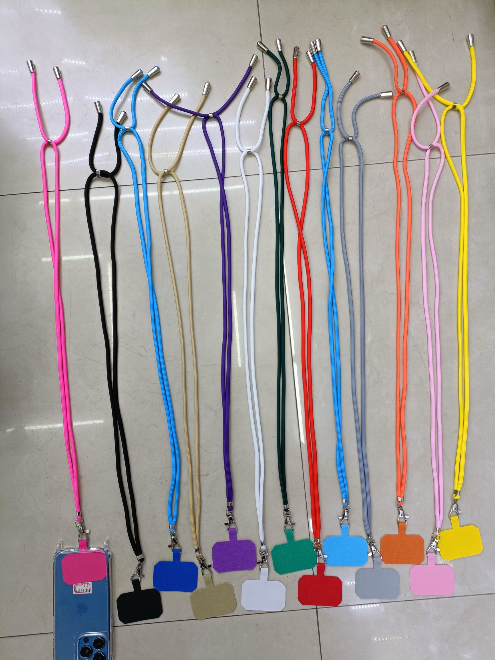 布纹卡片手机挂绳 绳子可调节长短