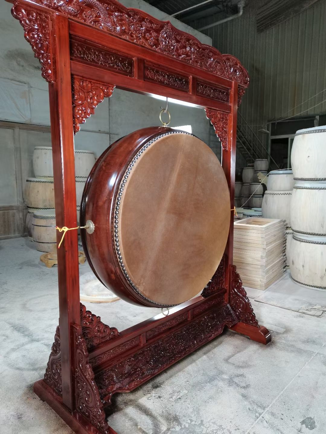 花梨木鼓架细节图