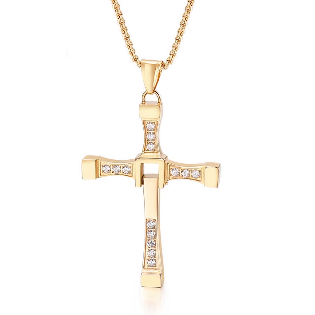 Stainless steel pendant cross stainless steel men's necklace, trendy and casual necklace