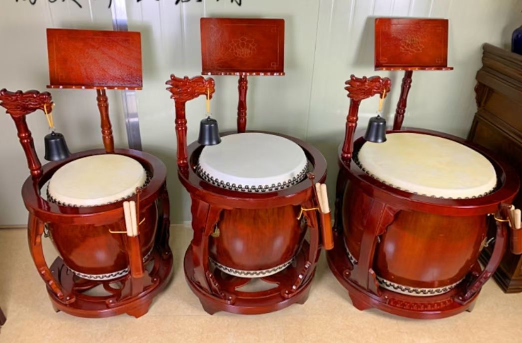 祥晟堂佛具：寺庙高鼓立式鼓  圆形铃鼓鼓架等等