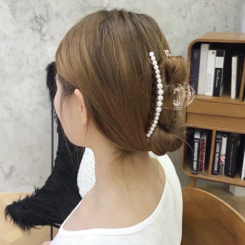 Large hair clip, Korean Instagram, large acrylic hair clip at the back of the head, pearl clip, hair clip, hairpin headwear
