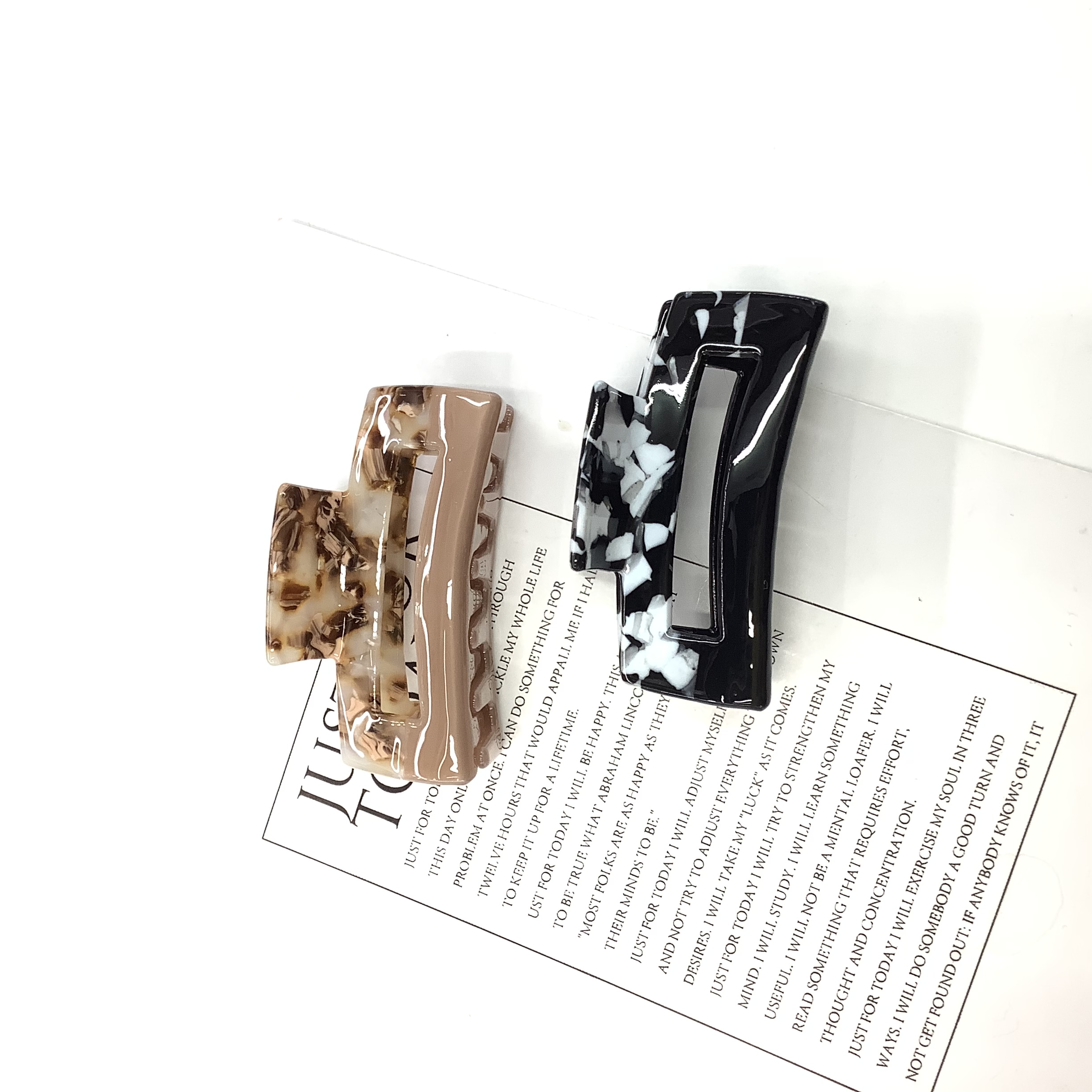 网红同款拼接醋酸长正方简约抓夹