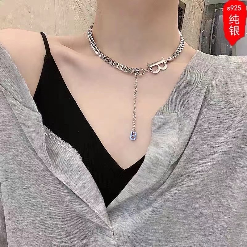 不锈钢项莲/不锈钢粗犷莲/锁项链新款白底实物图