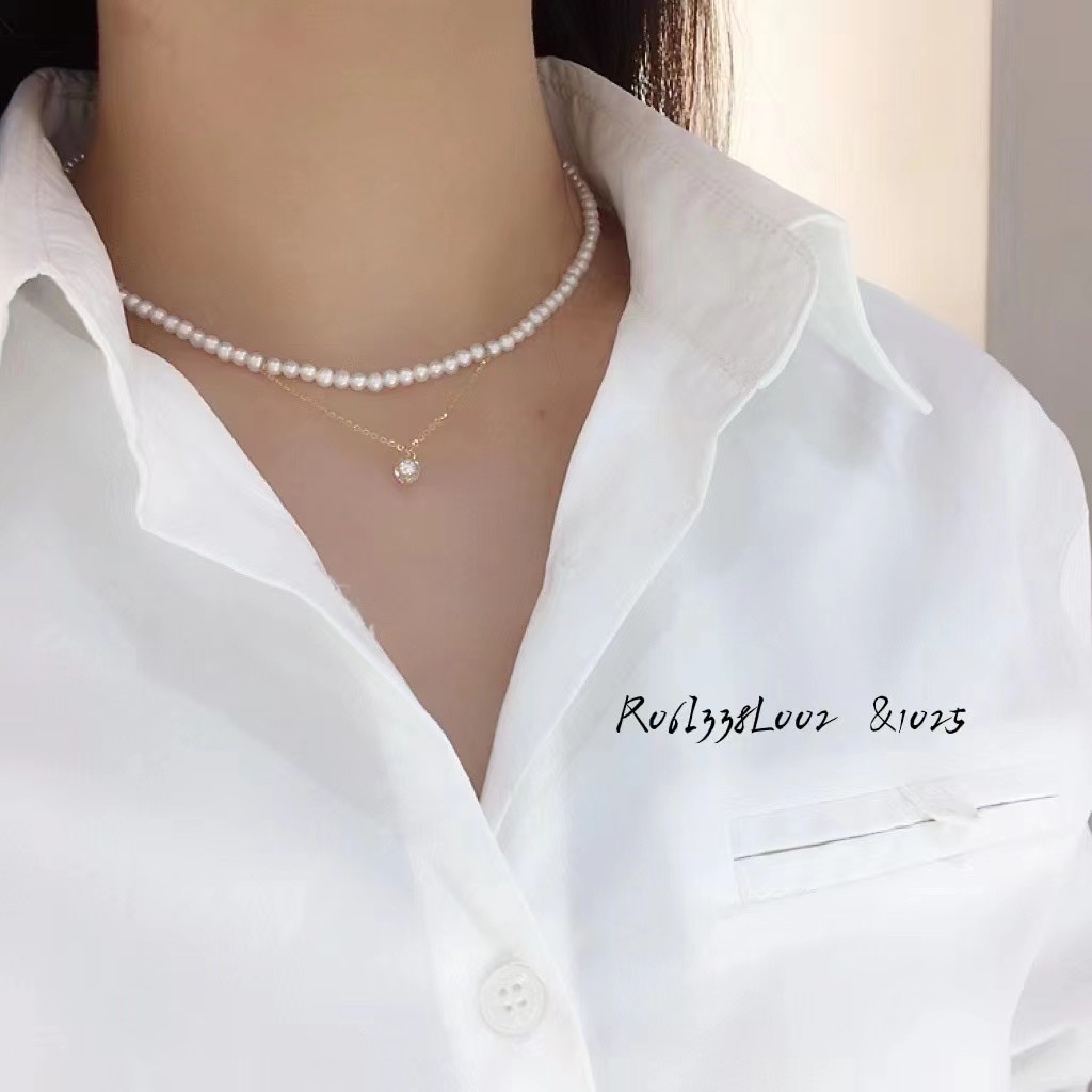 Stainless steel pearl necklace details Picture