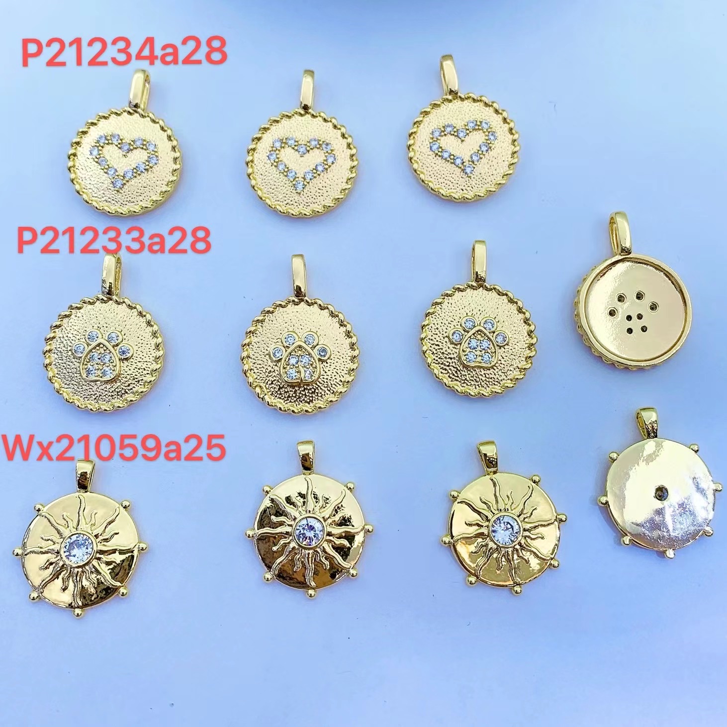 Zhongxing Accessories DIY Zircon tags, link pieces, lock pendants, accessories, heart locks, key pendants, new multi-color options
